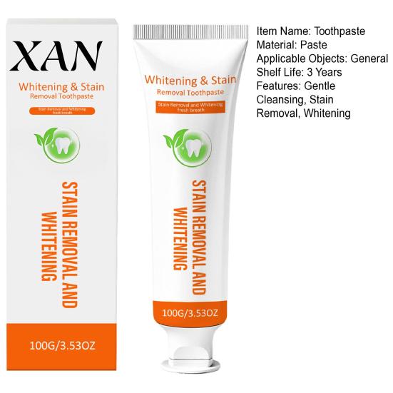 100G Care Toothpaste Stain Removal Teeth Whitening Toothpaste, Gentle Cleansing for Men Women, Fresh Breath Oral Mints Flavor Plaque