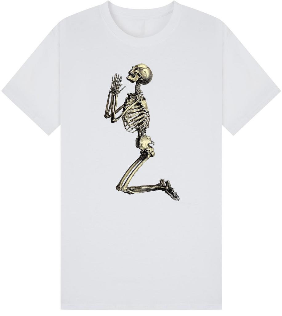 New 2026 Retro Religious Prayer Skeleton Street 3D Printed Unisex Tshirt Shirt Harajuku Round Neck Short Sleeve Top Clothing