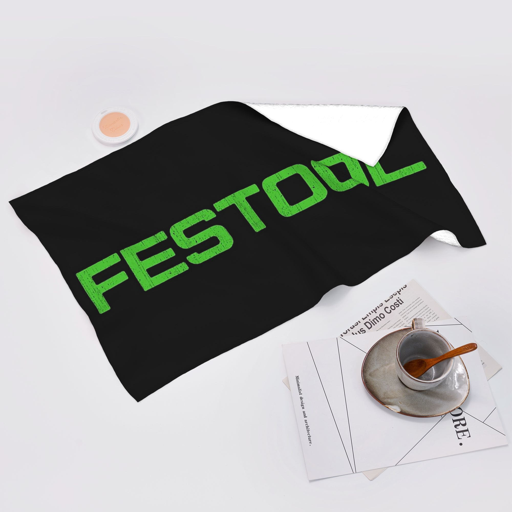 Lang Pattong White Festool Powertool Soft Face Towel Quick Dry Pool Bath Cotton Towels Breathable