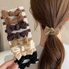 10Pcs Sweet Bow Hair Ties Set for Women High Elasticity Fabric Ponytail Holders with Solid Bowknot Hair Accessories