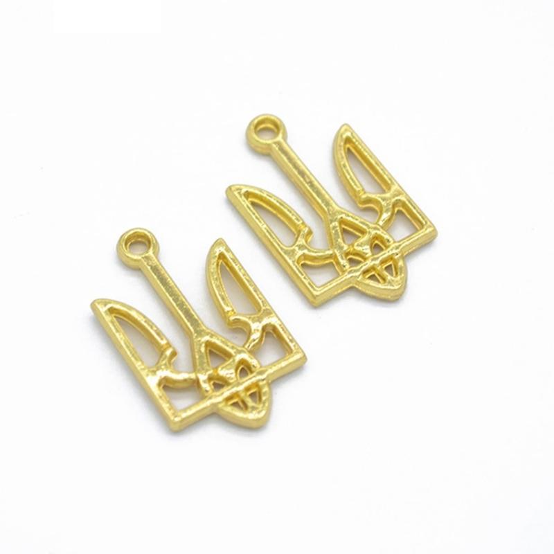 

100 шт./набір Аксесуари для DIY Ретро сплав Підвіски з національним гербом України Український прапор Тризуб Шарм Патріотичний подарунок золотий