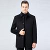 Men's Cashmere Winter Coat with Detachable Down Liner - Thick Wool Double-Faced Cloth for Business Casual.
