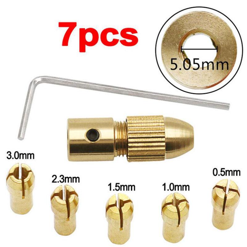 Brass Collet Mini Drill Chucks for Electric Motor Shaft Drill Bit Tool Chuck Adapter 2.00/2.35/3.17/4.05/5.05mm