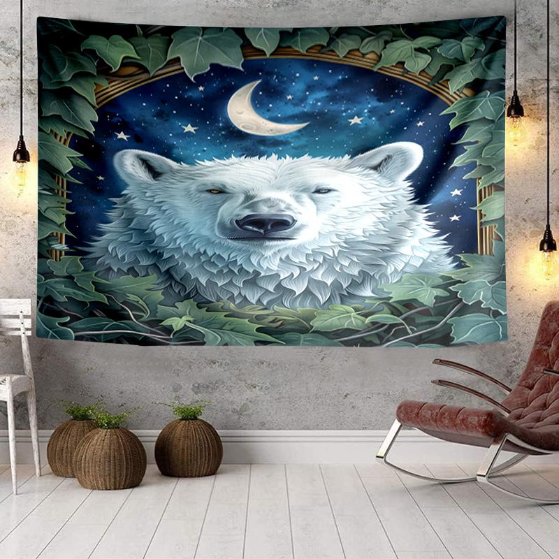 Autumnal Bear Family Scene Tapestry Room Decoration Wall Hanging for Living Room Bedroom, dormitory, Birthday and Christmas gifts