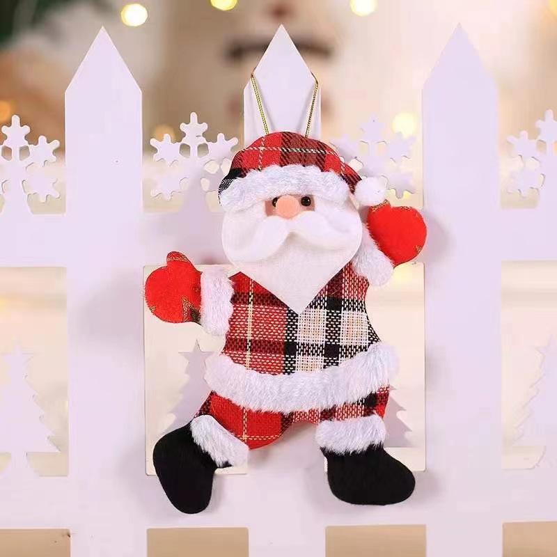 12/1Pcs Christmas Plush Doll Ornaments Santa Claus Snowman Xmas Tree Hanging Pendants Home Xmas New Year Party Decorations Gifts