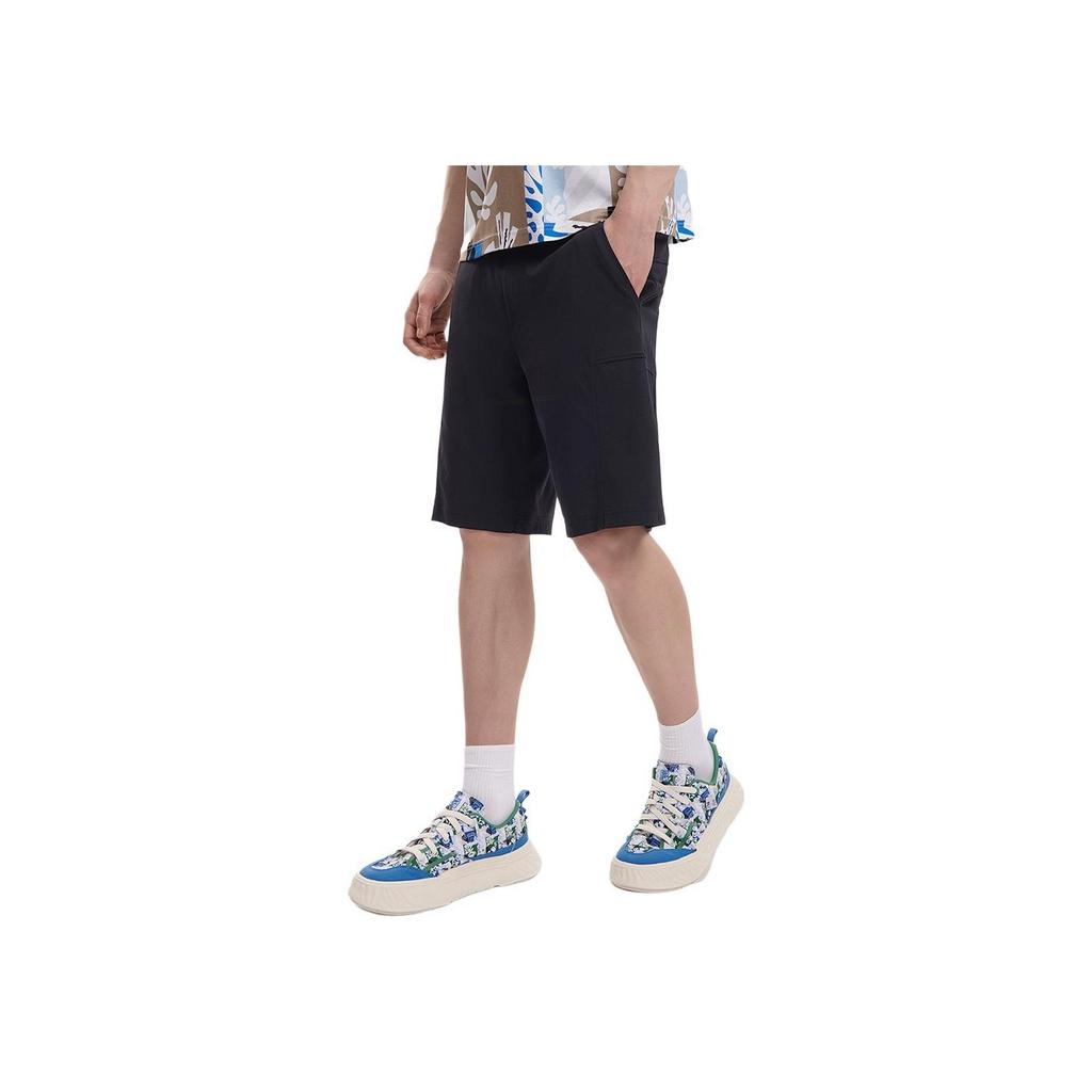 Fila 2023 New Summer Simple Solid Color Versatile Knitted Five-Point Pants Casual Shorts Men Shorts Black F11M338602FBK