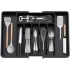1Pcs Expandable Utensil Tray Silverware Spoon Organizer Drawer Cover Adjustable Cutlery Tray Drawer Organizer