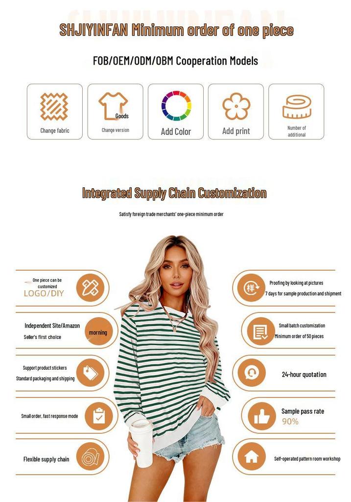 Custom DIY Pattern Long Sleeve Women's Fashion Sweatshirt