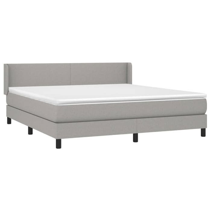 3129561 vidaXL Lit à sommier tapissier avec matelas Gris clair 160x200cm Tissu