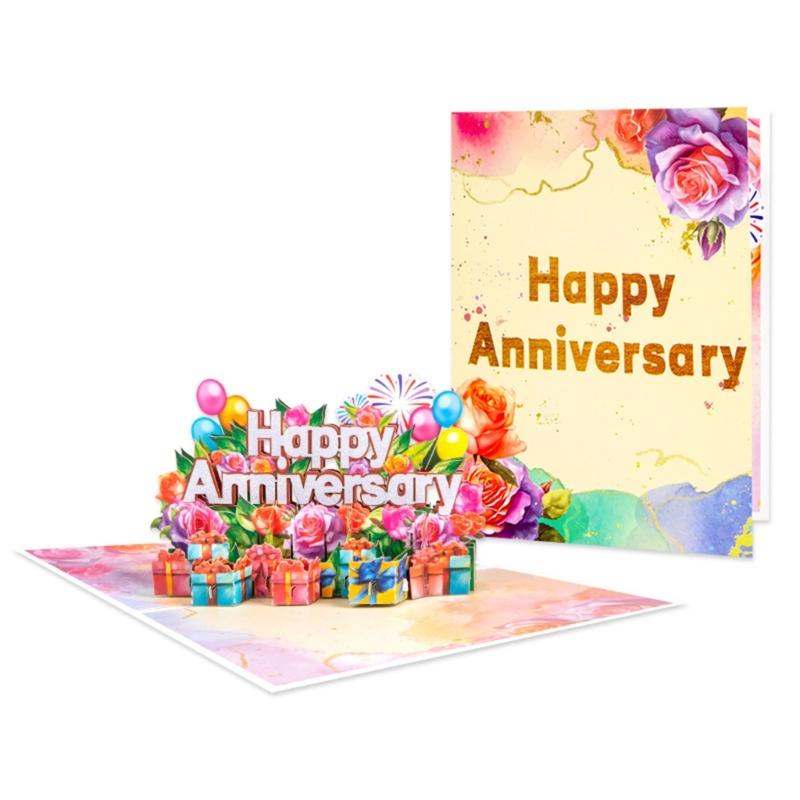 

3D Popup Happy Anniversary Card Romantics Wedding Anniversary Greetings Cards Love Card for Wife Husband Partner Friend 1
