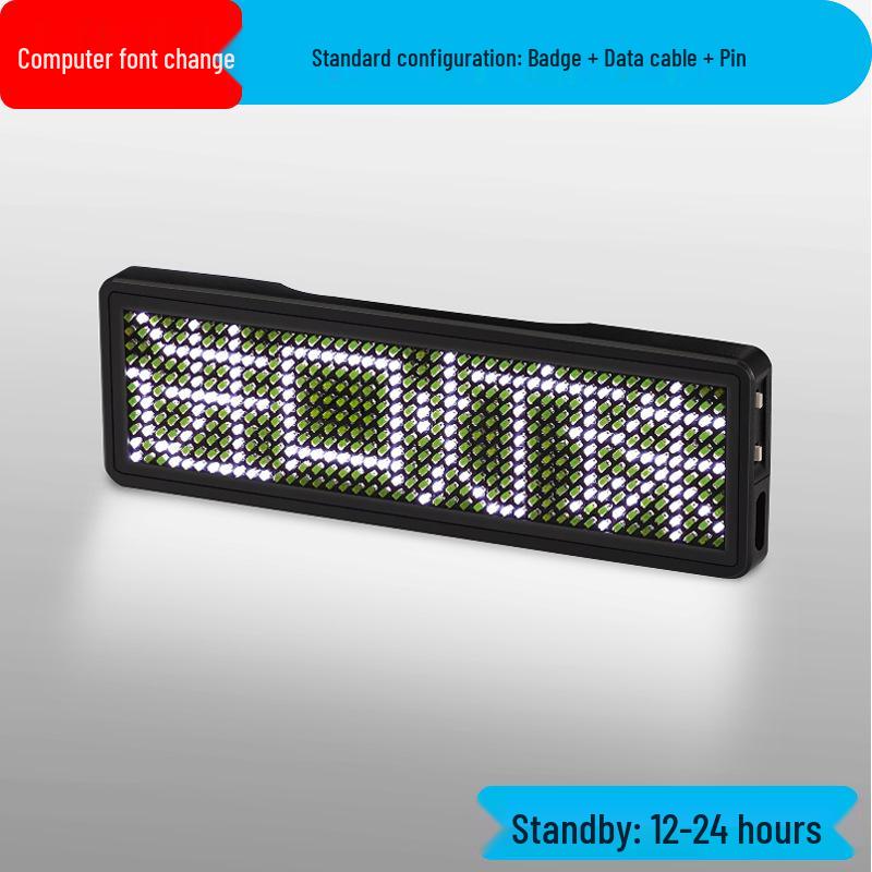 Bluetooth LED Badge Business Card Screen - Changeable Text, Scrolling Display, Mobile Adapter, Ideal for Ride-Hailing ID.