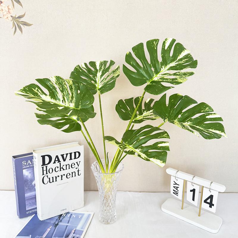 Green Leaf Artificial Plant Decor For Home Living Room Background Wall With Realistic Texture