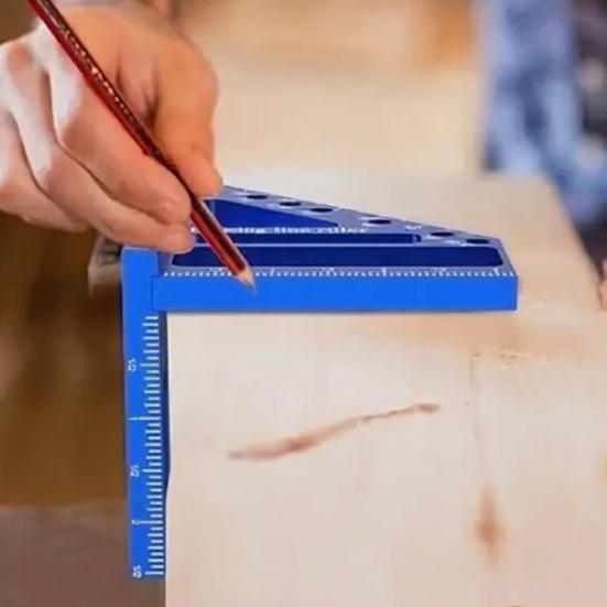 3D Multi-Angle Measuring Ruler High Precision Aluminum Alloy Triangle Ruler with 6-Hole Design Positioning