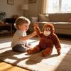 [Boxed Authentic Product] Orangutan Plush Toy, Doll, Cute, Gorilla, Monkey, Multiple Scenes, Realistic Expression, Perfect for Interior Decor and