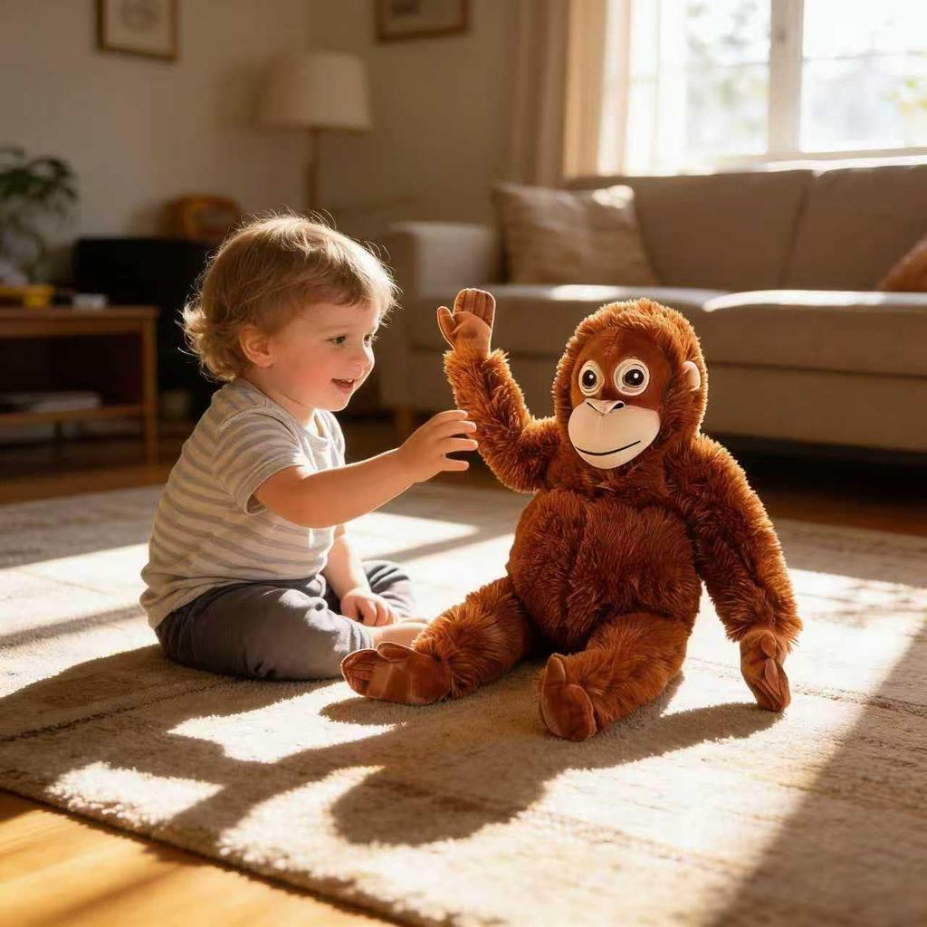 [Boxed Authentic Product] Orangutan Plush Toy, Doll, Cute, Gorilla, Monkey, Multiple Scenes, Realistic Expression, Perfect for Interior Decor and