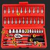 46-Piece Ratchet Socket Wrench Tool Set for Auto & Motorcycle Repair