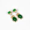 Luxury Beautiful Onyx Green Whitening Jewellery Necklace and Earrings 2 Pcs Wedding Party Gift Dubai Women Prom M-583