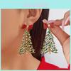 Weihnachtsbaum-Ohrringe für Damen mit Legierungsmaterial Festliches Design Perfekt für Feiertagspartys