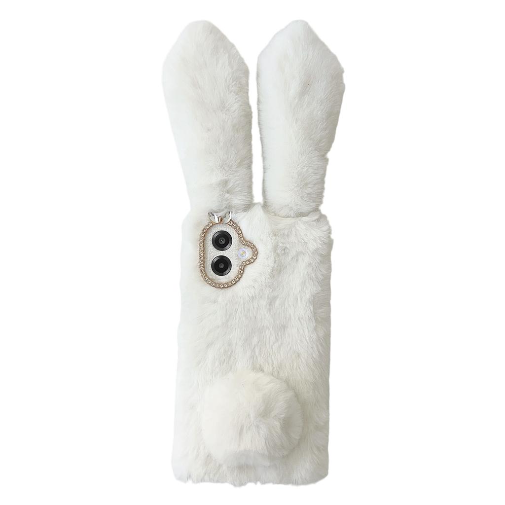 For Samsung Galaxy A07 4G Case Plush Cute Bunny Winter Fluffy TPU Phone Cover