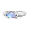 Moonstone Marquise Shape Solitaire Ring - 925 Sterling Silver