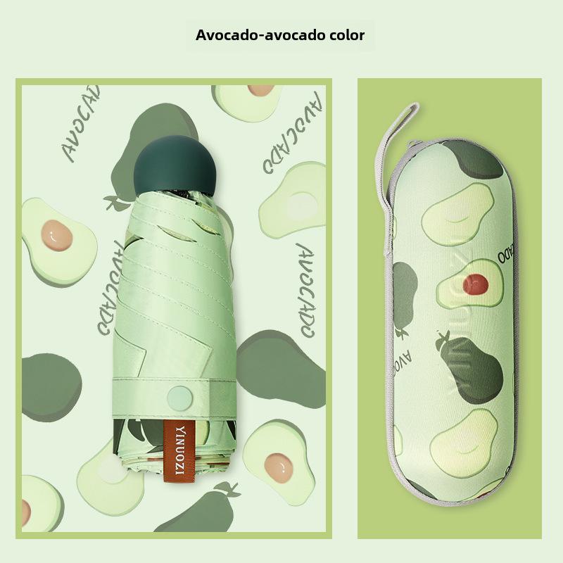 Compact Five-Fold Mini Sunscreen Umbrella: Stylish Women's Pocket Sunshade & Rain Protector