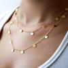 Long Bohemia Round Metal Sheet Necklace for Women Trendy Tassel Chain Vintage Statement 80Cm Necklace Personality Jewelry Gift