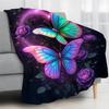 Galaxy Butterflies Fleece Blanket Cosmic Art Design Soft Cozy Throw Home Decor for Living Room or Bedroom Gift for Fantasy Fans