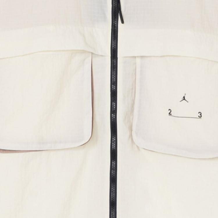 Jordan Ensfarget 3D Lomme Glidelås Kort Ermet Skjorte Herre Topper Hvit DX9650-113
