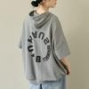 Store Størrelser Dame Kortermet Sommer Hettegenser Koreansk Stil Løs Casual Hettegensere Oversized T-skjorter Topper