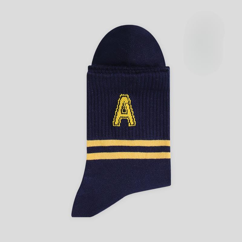 Men's Autumn and Winter Mid-calf Socks, Men's Trendy Letter Sports Socks, Mulberry Silk Socks, Long Socks