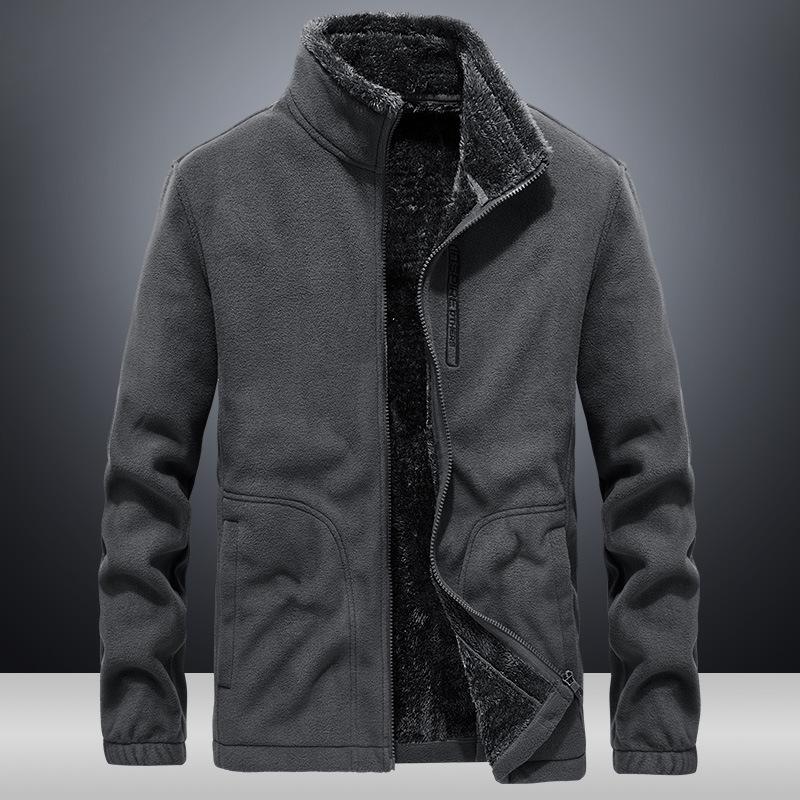 Autumn New Outdoor Fleece Jacket Men's Cardigan Casual Loose Large Size Jacket Young Men's Autumn Clothing