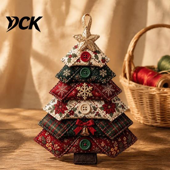 Quilting Crafts for Halloween DIY Quilted Fabric Tree Kit, Sewing Craft Decoration Adults Handmade Christmas Hanging Ornament Holiday Home Decor Step