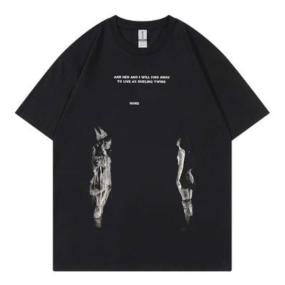 2025 Nova Camiseta Essencial de Algodão Unissex Estampa da Moda Macia Respirável Gola Redonda Moda Camisetas Masculinas e Femininas OnePiece