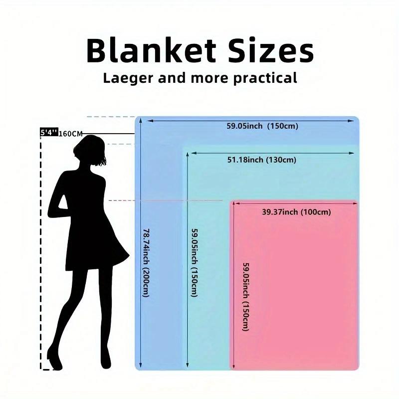 1pc Flannel Blanket - Soft All-Season Lightweight Throw with Elegant Swan Lake Design In White, Green, Blue - Perfect for Home,