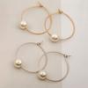 Fashion Women Faux Pearl Charm Huggie Hoop Earrings Party Jewelry Birthday Gift