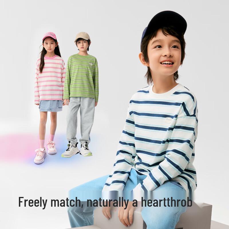 Balabala Kids 2025 Spring Long-Sleeve Round Neck T-Shirt 170