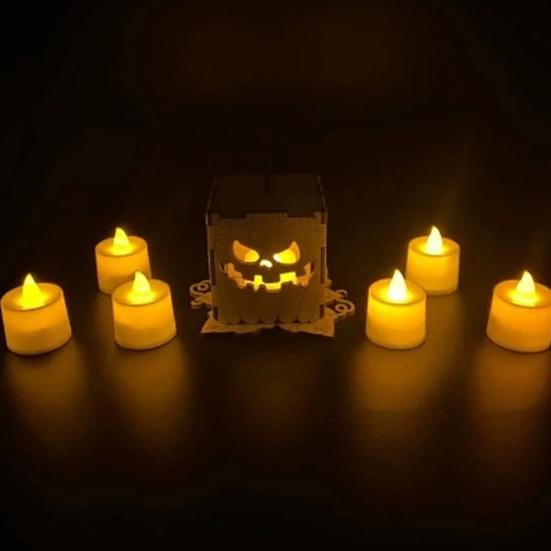 Halloweenská dýňová lampa Dřevěná dekorativní dýňová lucerna pro vnitřní venkovní krb na krbovou římsu Stolní dekorace