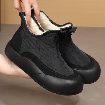 Women's Genuine Sheepskin Winter Boots, Waterproof Slip-On Shearling Lined Snow Booties, Slip-Resistant Fashion Comfort Ankle Boots