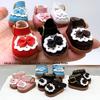 3.8*2.3cm Princess Leather Shoes Pink and White Black Plush Toy Accessories  for 17cm Dolls