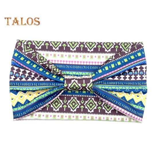 Women Elastic Headband Wide Design Floral Pattern Knotted Hair Band Non Slip Sweat Headband Yoga Running Sport Hair Accessories