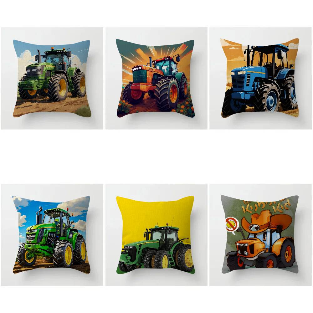 Car Tractor Decorative Personalized Pillow Dust Cover Bedroom Kids Party Decoration Pillowcase Birthday Children Gift