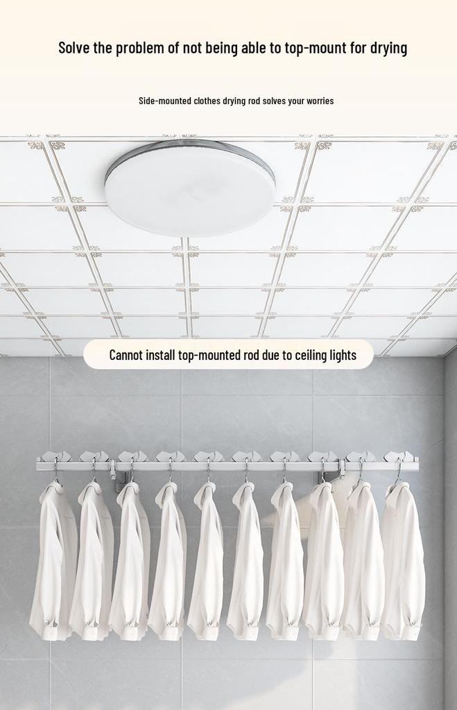 Invisible Wall-Mounted Retractable Clothes Drying Rack for Balcony and Home Use