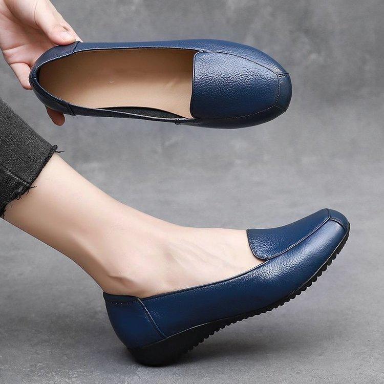 Spring New Medium and Comfortable Soft-soled Shoes Round Head Flat-soled Doudou Shoes, Shallow Single Shoes for Pregnant Women