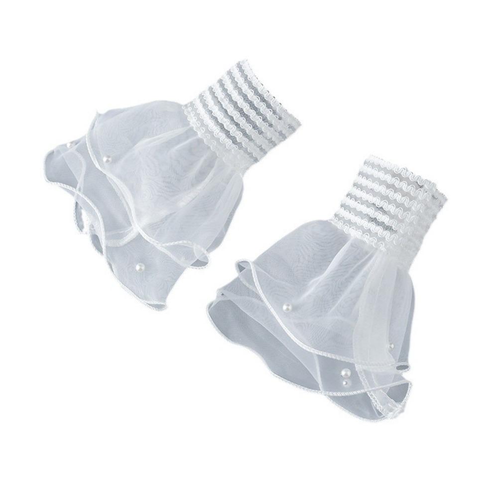 Detachable Elastic Sleeve Cuffs Double Layer Horn Cuffs Decoration  Clothing Accessory