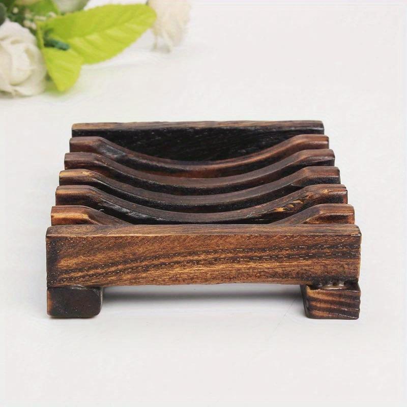 1Pcs Wooden Natural Bamboo Soap Dish Tray Holder Storage Soap Rack Plate Box Container For Bath Shower Plate Bathroom
