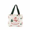 New Canvas Christmas Handbag Santa Snowman Reindeer Printed Reusable Shopping Bags Foldable Shoulder Bag Christmas Shopping