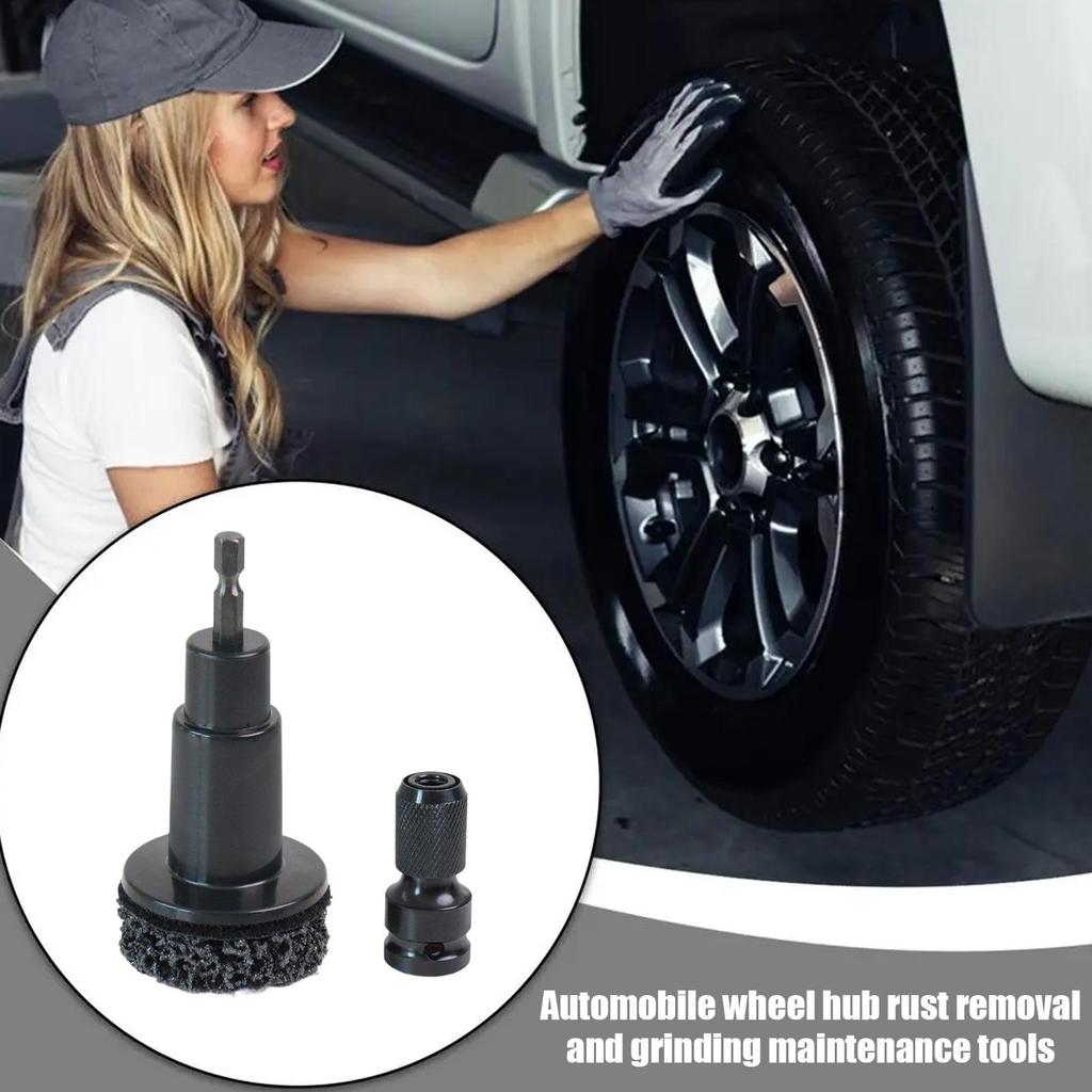 Wheel Cleaning Kit Resurfacing Cleaning Brush Lug Studs Grinding Brush For Automotive Car Wheel Rotor Brake Parts Rash