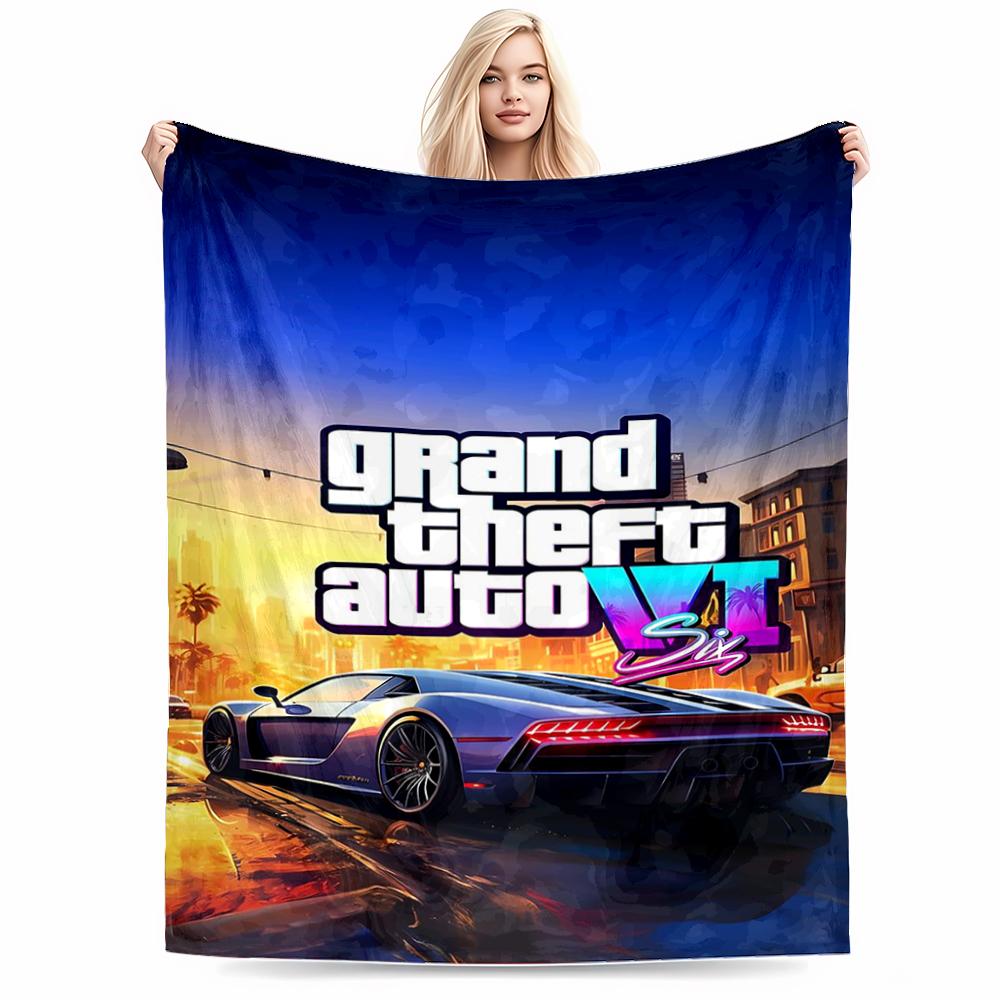 Grand Theft Auto VI Car Design Keep warm -Flannel blanket for bedroom, living room, sofa, and nap