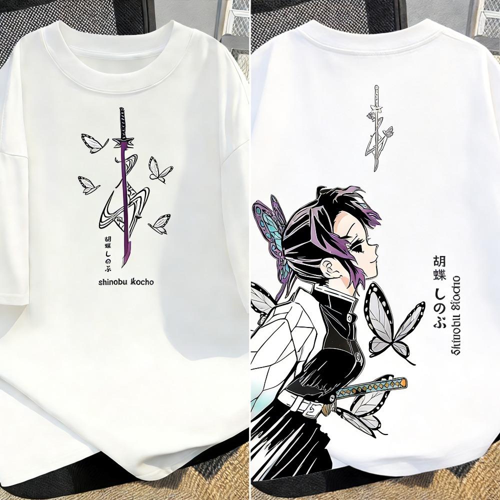 Plus Size Demon Slayer Anime Printed Unisex and Women Tshirt Summer Casual Parent Child Top Fashion Cotton Street Harajuku Y2K
