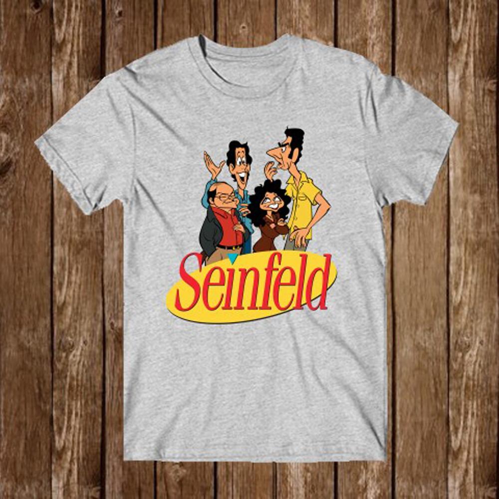 Seinfeld Cartoon Cast Men s Grey T-Shirt Size S-5XL Unisex T-Shirt XL